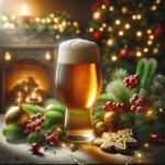 DALL·E 2023-12-24 10.12.13 - A realistic photo of a beer glass, beautifully decorated with Christmas themes. The glass is filled with golden, frothy beer and is surrounded by fest.png